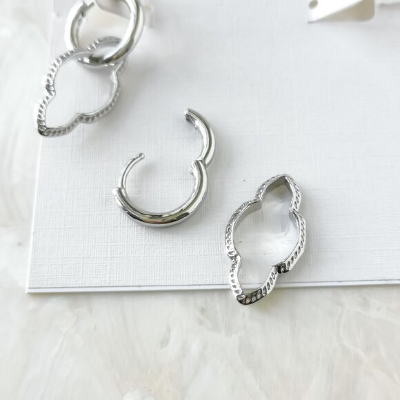 Kendra Scott • Abbie Silver Convertible Huggie Earrings - Picture 3 of 3